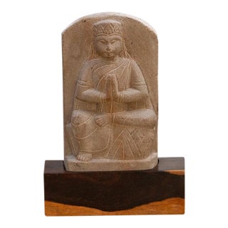 The Silent Prayer, Antique Stone Praying Figure For Sale
