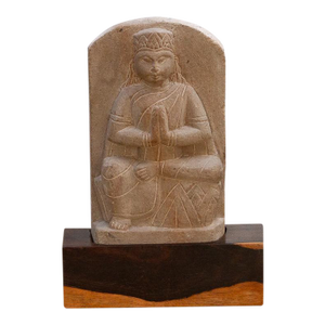 The Silent Prayer, Antique Stone Praying Figure
