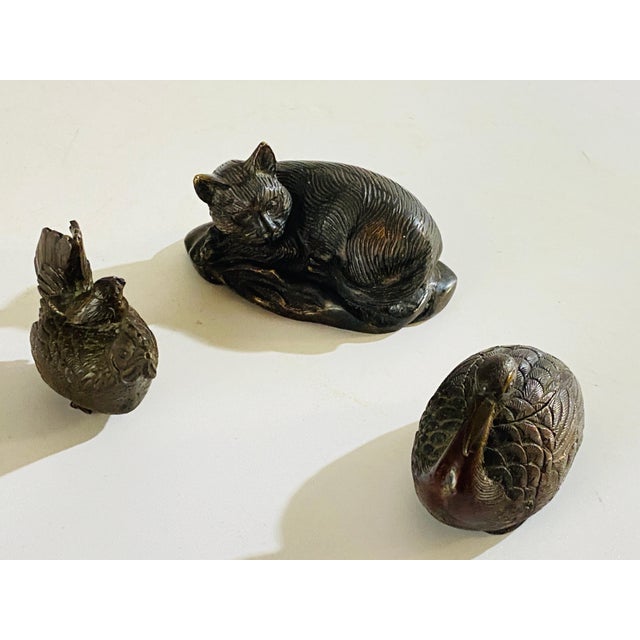 Set of 3 Animals Sculptures Bronze Black Brown Color, France, 1900, 1890s, Set of 3 For Sale - Image 16 of 18