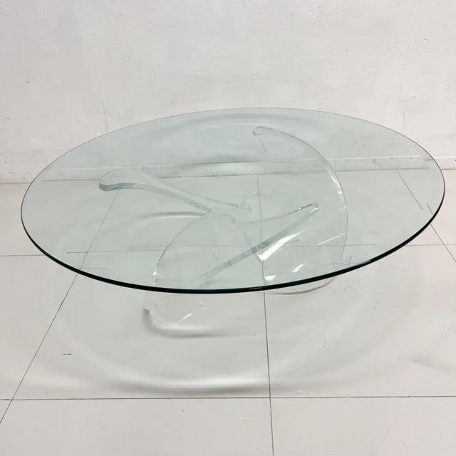 1970s Sculptural Lucite & Glass Coffee Table Propeller Style of Knut Hesterberg For Sale - Image 13 of 13