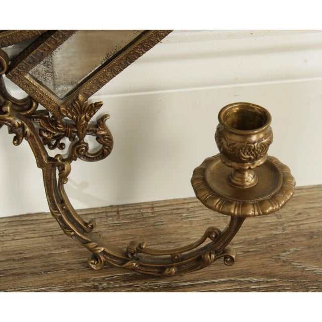 Brass Brass Renaissance Style Girandole Mirror For Sale - Image 8 of 13