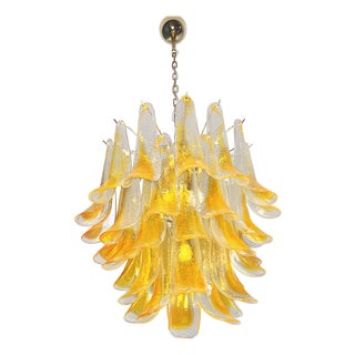 Italian Orange Murano Glass Chandelier, 1990s For Sale