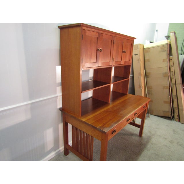 Item 87694 : Stickley solid cherry mission arts and crafts style desk. Age: 2005. Details: Two piece construction and...