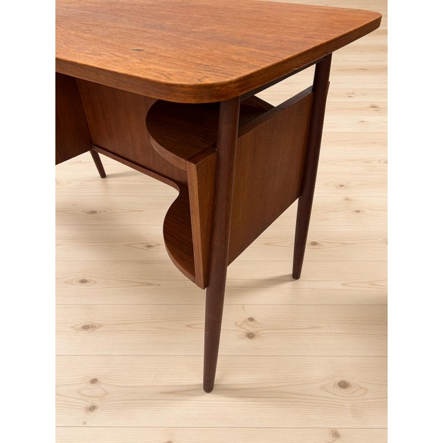 1960s Danish Petite Teak Desk by Gunnar Nielsen for Tibergaard, 1960s For Sale - Image 5 of 13