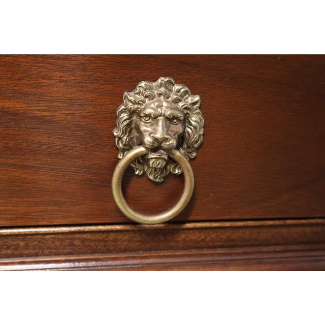 1980s 1980s Baker Historic Charleston Mahogany Tall Chest With Lion Head Pulls For Sale - Image 5 of 10