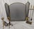 Vintage Brass Fireplace Ensemble With Folding Screen, Andirons & Fire Tools For Sale - Image 10 of 18