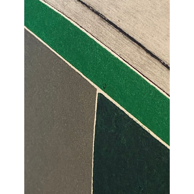 1970s Listed Artist Lee Waisler (B. 1938) Abstract Etching in Gilt Wood Frame For Sale - Image 5 of 18