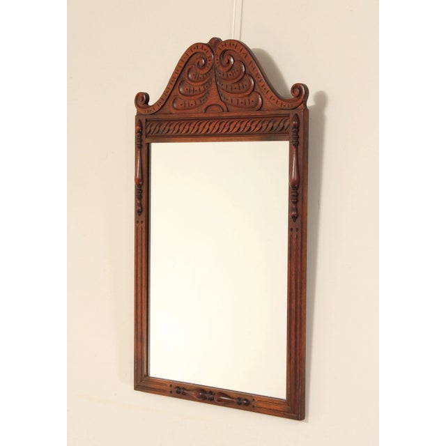 Jacobean 1930s Kittinger Jacobean Style Walnut Carved Dresser Mirror For Sale - Image 3 of 13