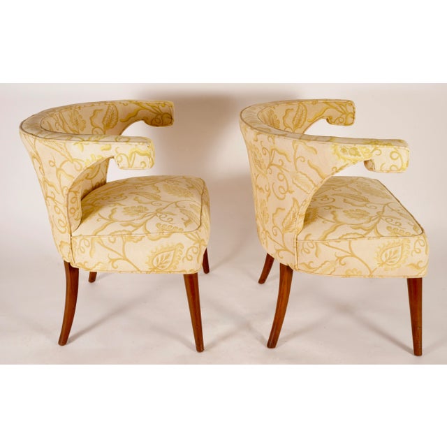 1960s Vintage Tommi Parzinger Veronese Klismos Upholstered Armchairs- Set of 2 For Sale - Image 11 of 12