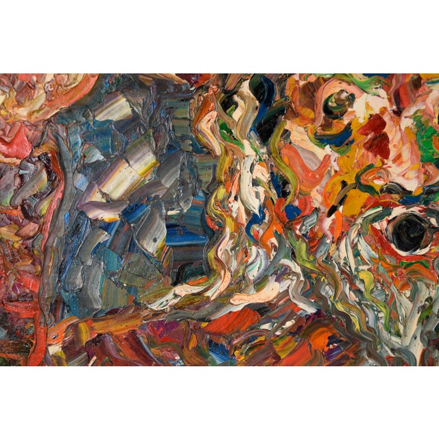 Heavy Impasto Portrait of a Man Expressionist Piece by Harald Dry Schmidt Abstract expressionist portrait of a man with...