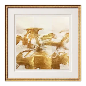 Sumi Ink Painting Golden Flow No.2 by Fanyu Lin