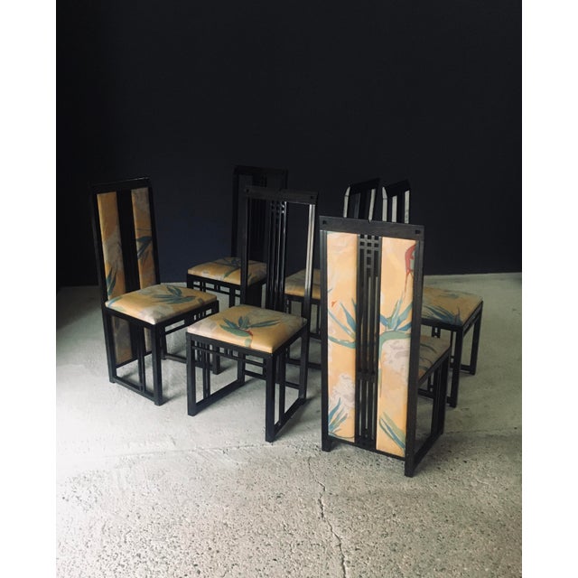Postmodern Galaxy Dining Chairs by Umberto Asnago for Giorgetti, Italy, 1980s, Set of 6 For Sale - Image 6 of 18