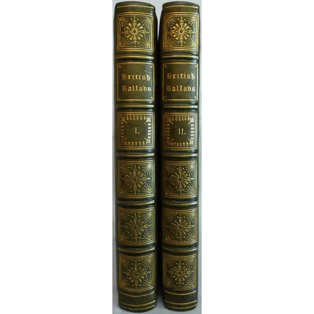 Illustration Late 19th Century Decorative Leather Volume Set, s.c. Hall's the Book of British Ballads- a Pair For Sale - Image 3 of 13