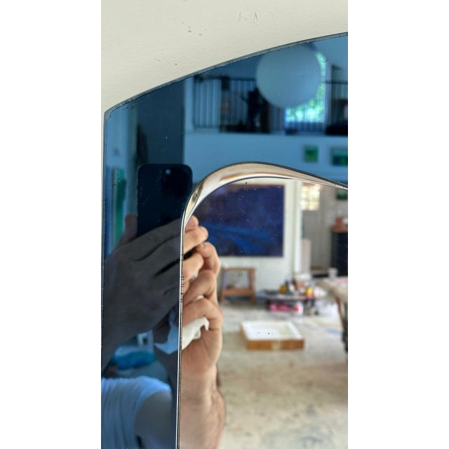 Fontana Arte Fontana Arte Blue Glass Mirror For Sale - Image 4 of 11