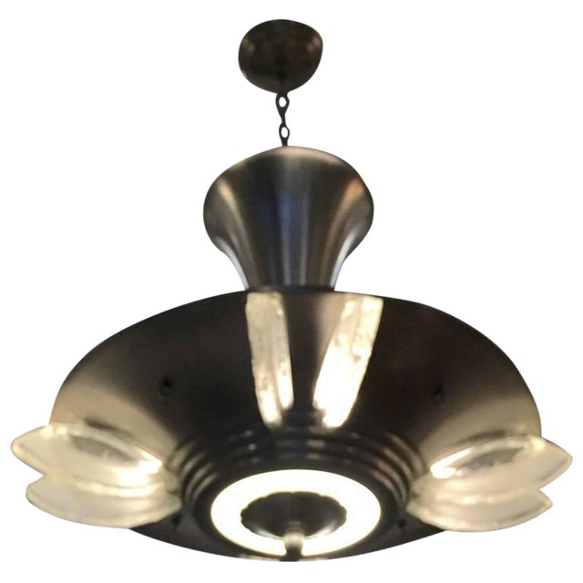 1930s French Art Deco Modernist Ceiling Light Or Chandelier Chairish