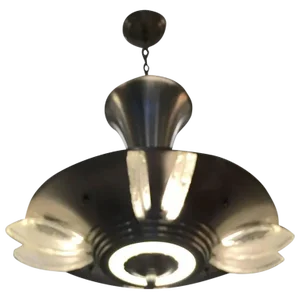 1930s French Art Deco Modernist Ceiling Light or Chandelier