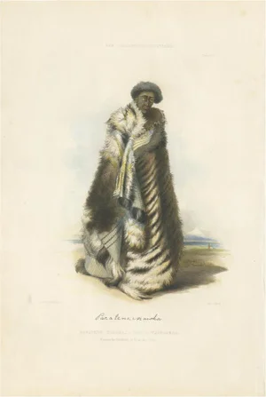 Angas, Illustration of Paratene Wearing the Parawai, 1847, Print