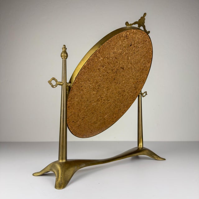 Vintage Tabletop Vanity Mirror in Brass, Italy, 1950s For Sale - Image 12 of 17