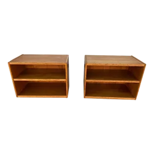 Pair of Mid Century Modern Danish Teak Side Tables or Stacking Bookcases