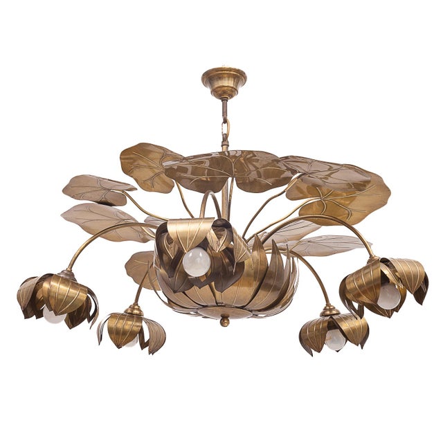 Water Lily Chandelier from Maison Jansen, 1970s For Sale - Image 12 of 12