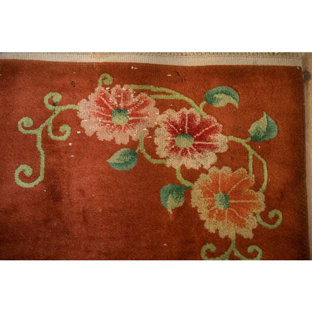 Textile Vintage Art Deco Rug Mat - 2' x 2'11" For Sale - Image 7 of 7