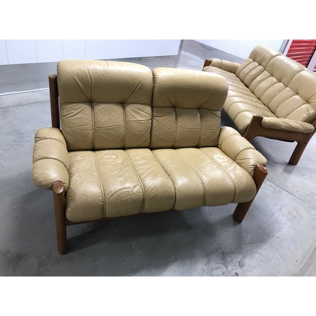 1970's Vintage j.e. Ekornes Stressless Montana Solid Teak Loveseat