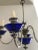 English 19th C Silver and Cobalt Blue Glass 6 Arm Candle Chandelier For Sale - Image 4 of 13