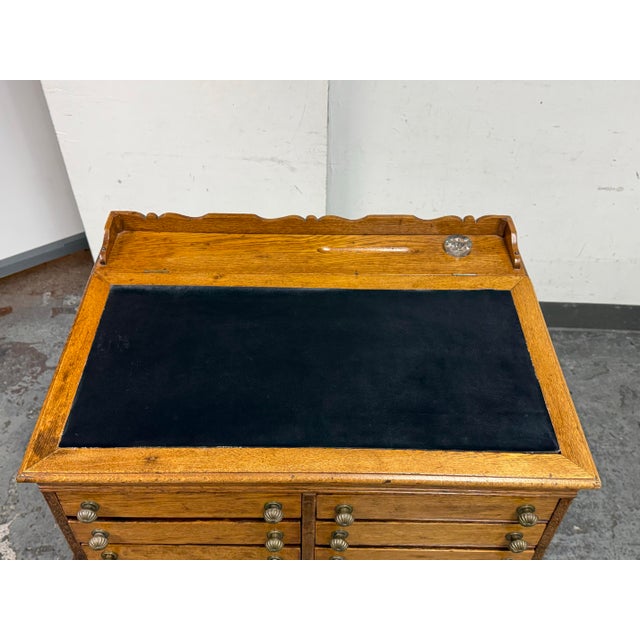 Antique J. & P. Coats Oak Spool Cabinet For Sale - Image 9 of 12