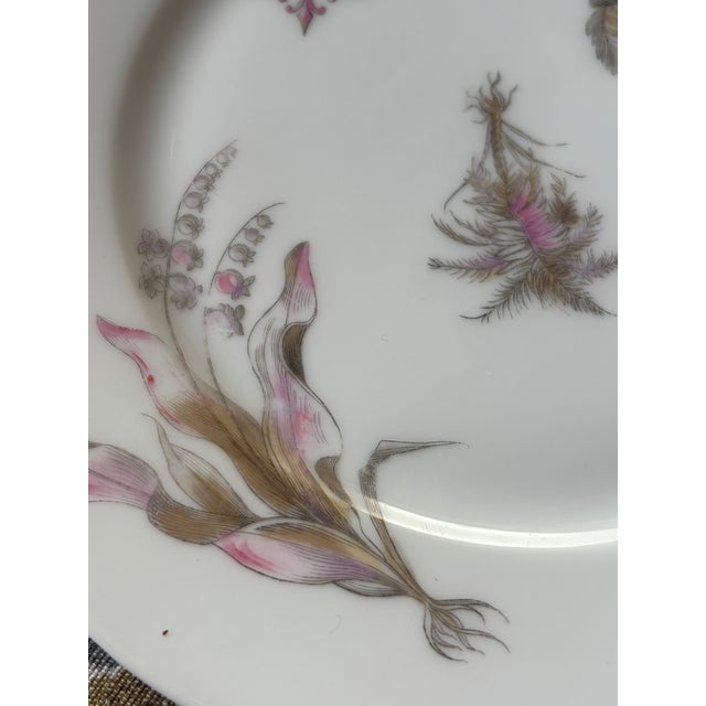 Mauve French Plates from Ernie Fils & Patoueille, Set of 5 For Sale - Image 8 of 18