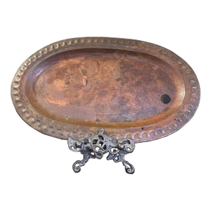 Vintage Hand-Hammered Oval Tray by Marsar Arte Y Cobre, Puerto Vallarta, Mexico