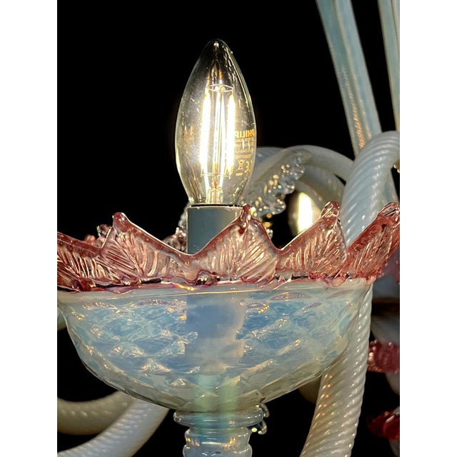 Vintage Venetian Light Blue and Pink Chandelier, 1950s For Sale - Image 15 of 18