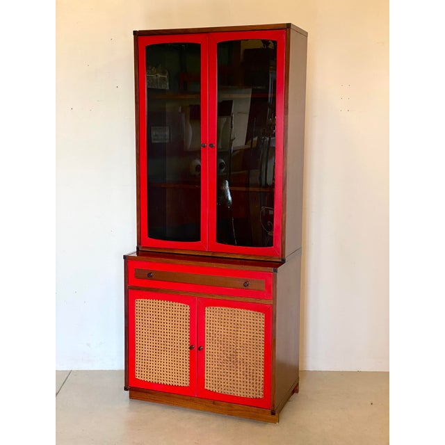 Rosewood and Vienna Straw Bookcase, 1960s For Sale - Image 18 of 18