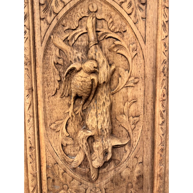 Antique English Black Forest Oak Panel For Sale - Image 4 of 6