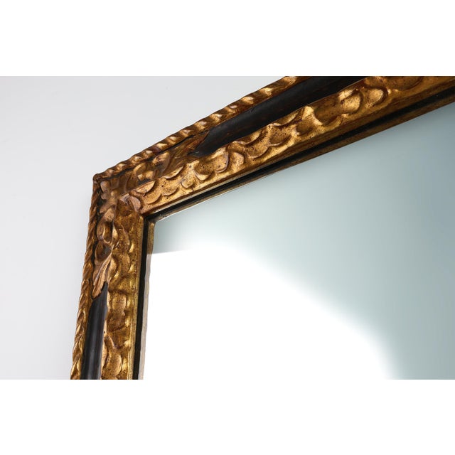 Carved Baroque Black and Giltwood Mirror, 1850s For Sale - Image 6 of 11