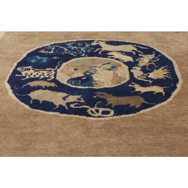 Late 19th Century Late 19th Century Chinese Zodiac Baotou Rug, 03'01 X 04'04 For Sale - Image 5 of 10