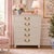 Offered is a 1950s era dresser by Landstrom Furniture. This solid mahogany piece features a classic antique white finish,...