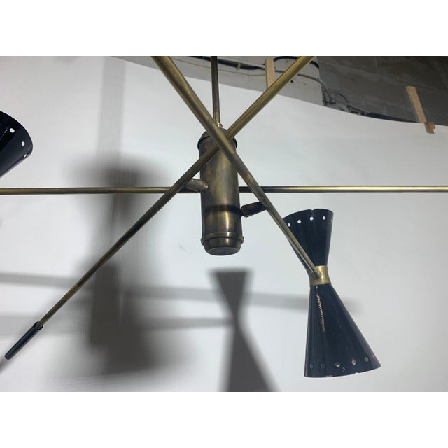 Italian Adjustable Brass Chandelier, 1950s For Sale - Image 9 of 11