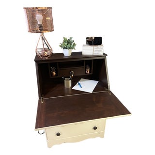 Mid-20th Century Refinished Drop-Front Secretary Desk For Sale