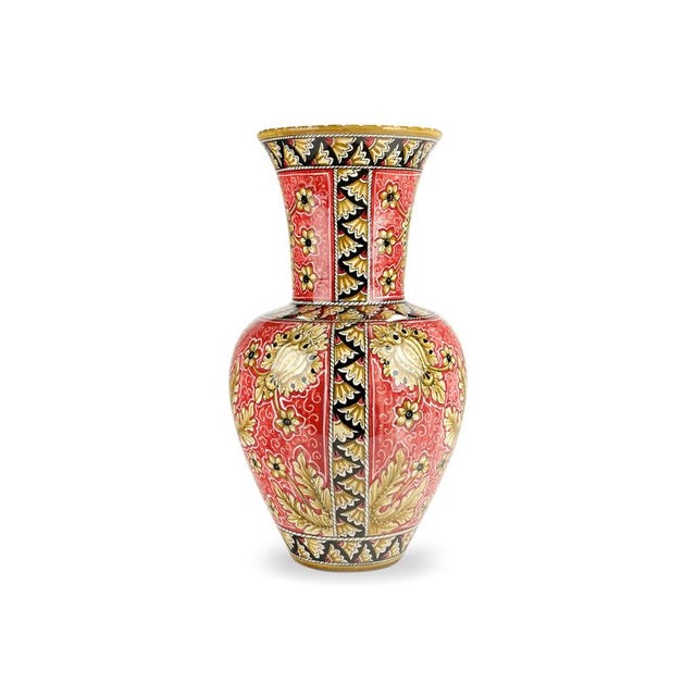 Aqua Oriental Flowers Heritage Vase by Deblona For Sale - Image 8 of 17
