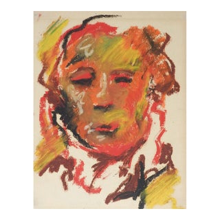 Vintage Mid 20th Century Abstract Portrait Painting For Sale