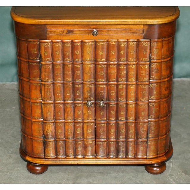 2000 - 2009 Faux Book Fronted Hardwood Library Side Cabinets by Theodore Alexander, Set of 2 For Sale - Image 5 of 18