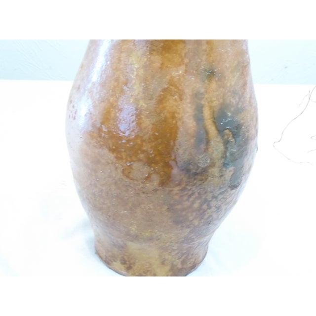 French Vintage Glazed Terracotta Mediteranean Vase For Sale - Image 3 of 5
