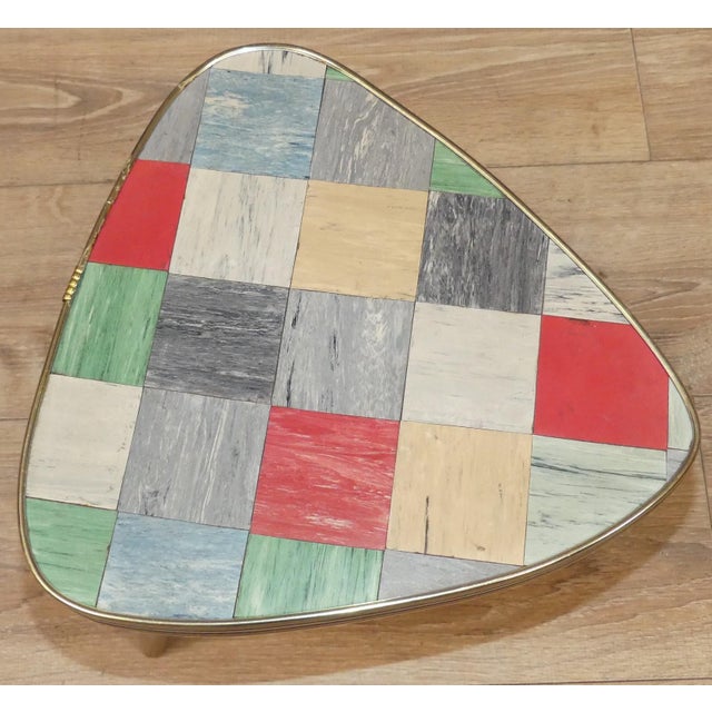 Wood Vintage Flower Stand in Linoleum, 1950s For Sale - Image 7 of 9