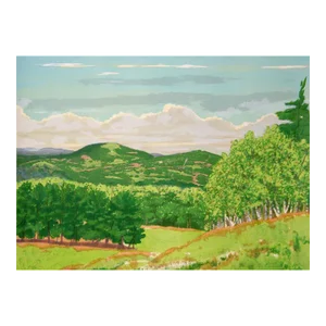 Green Fields, Ray Ciarrocchi Lithograph, Signed and Numbered in Pencil