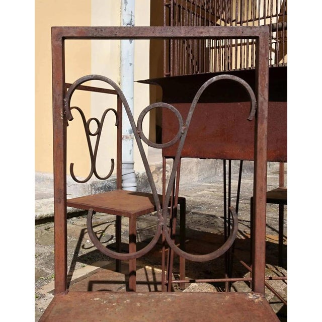 Metal Cage on Legs with Chairs, Set of 5 For Sale - Image 6 of 8