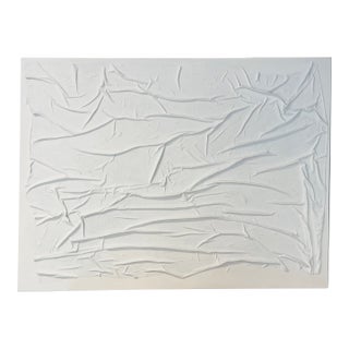 1970s Large Minimalist Plaster Painting -Ridges and Waves For Sale
