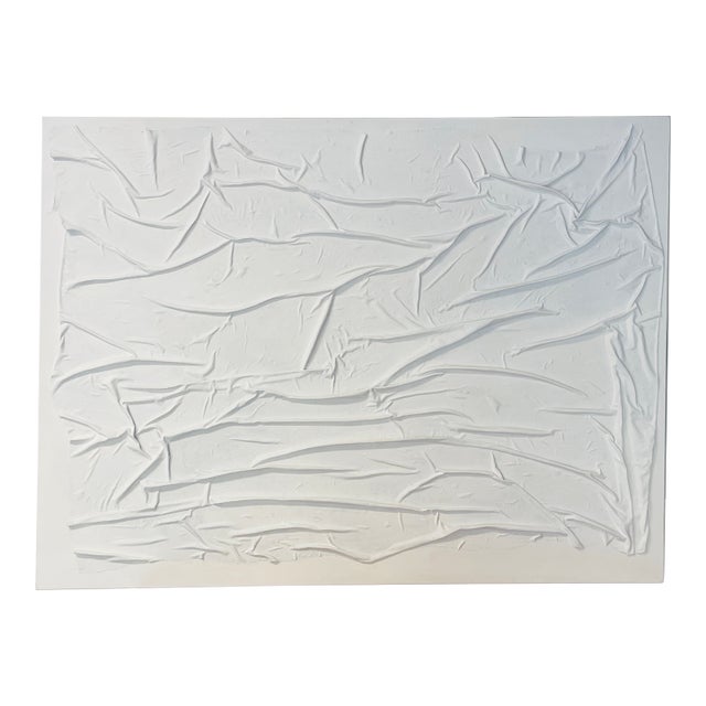 1970s Large Minimalist Plaster Painting -Ridges and Waves For Sale