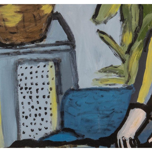 Contemporary Contemporary Figural Interior Scene Oil on Canvas For Sale - Image 3 of 7