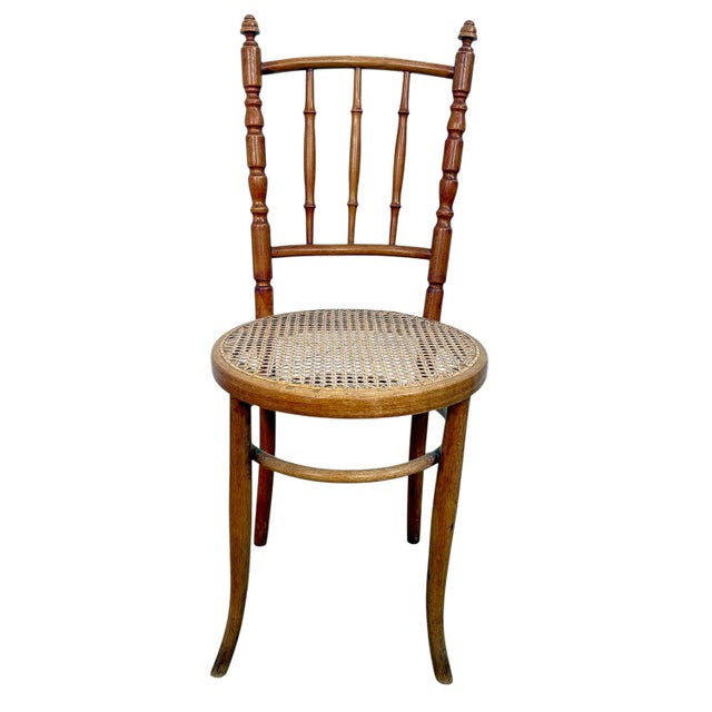 Antique Bentwood Café Chairs in the style of Thonet and Fischel, 1890s, Set of 4 For Sale - Image 4 of 7