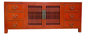 1990s' West Lake Tv Cabinet-Red
